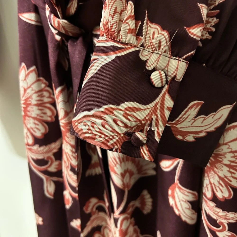 Ann Taylor Burgundy Floral Dress - Picture 3 of 6
